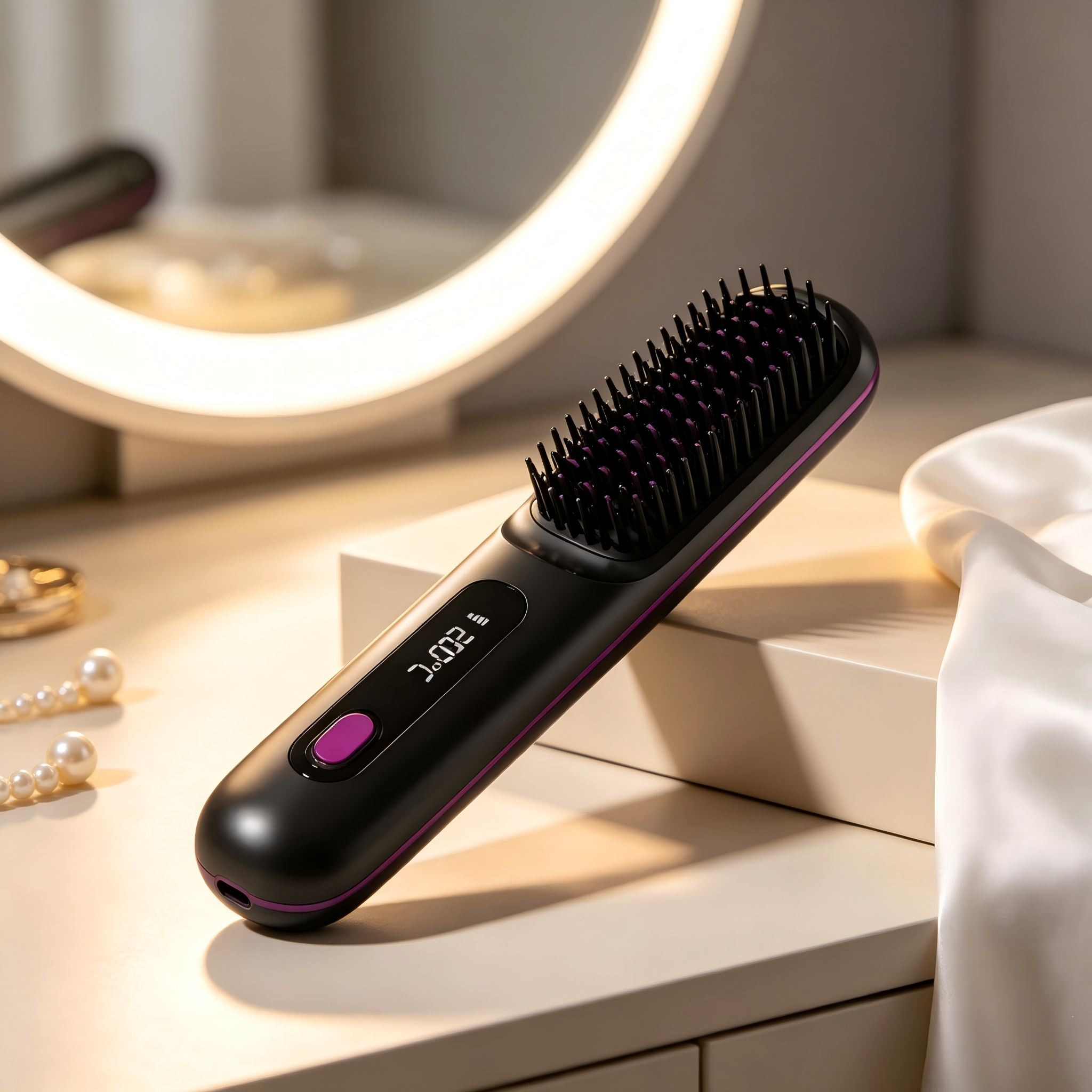 🔥 The First Smart Styling Brush for Short Hair – Precise, Safe & Effortless