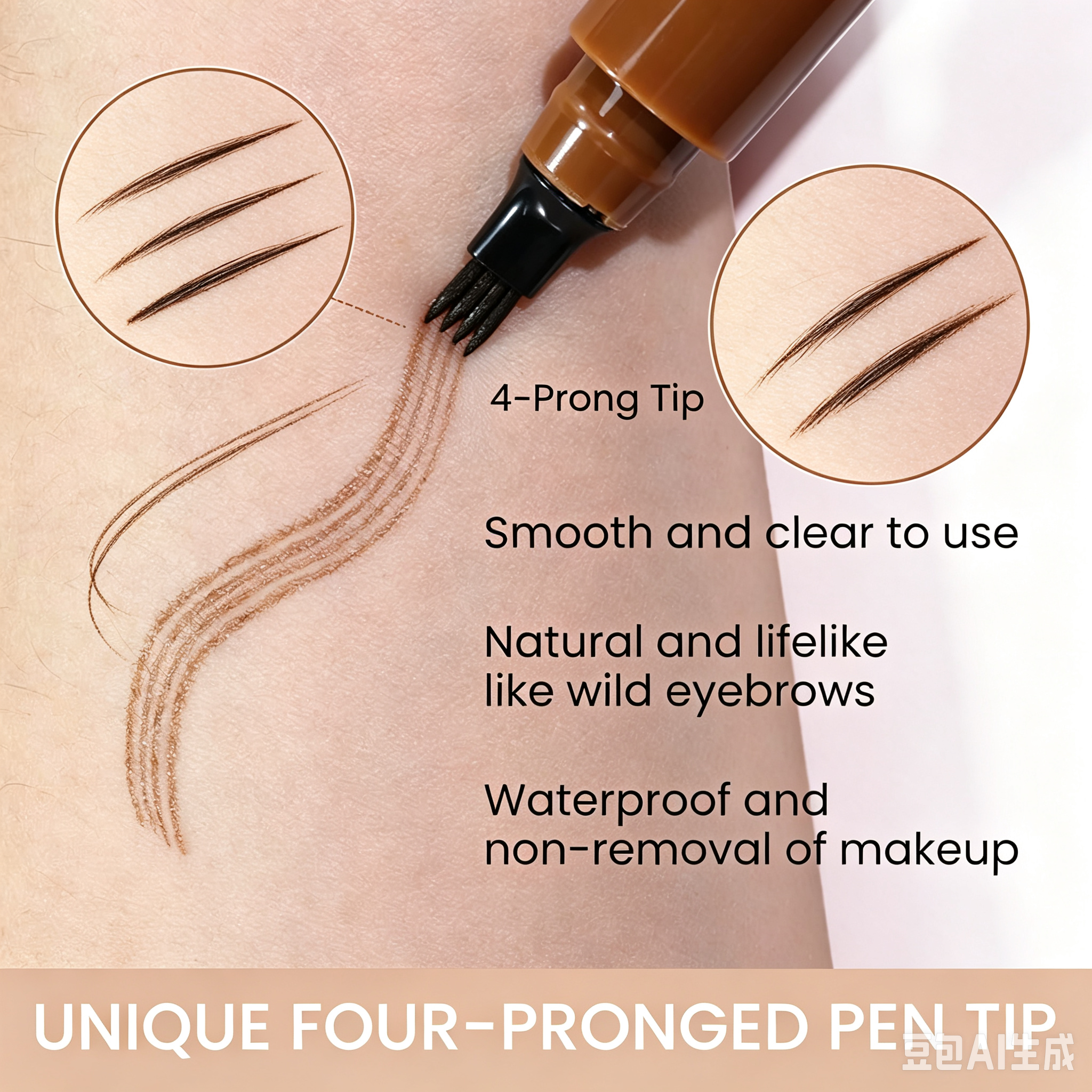 4-Tip Microblade Pen for Brows & Beards – Waterproof, Smudge-Proof & Natural Look