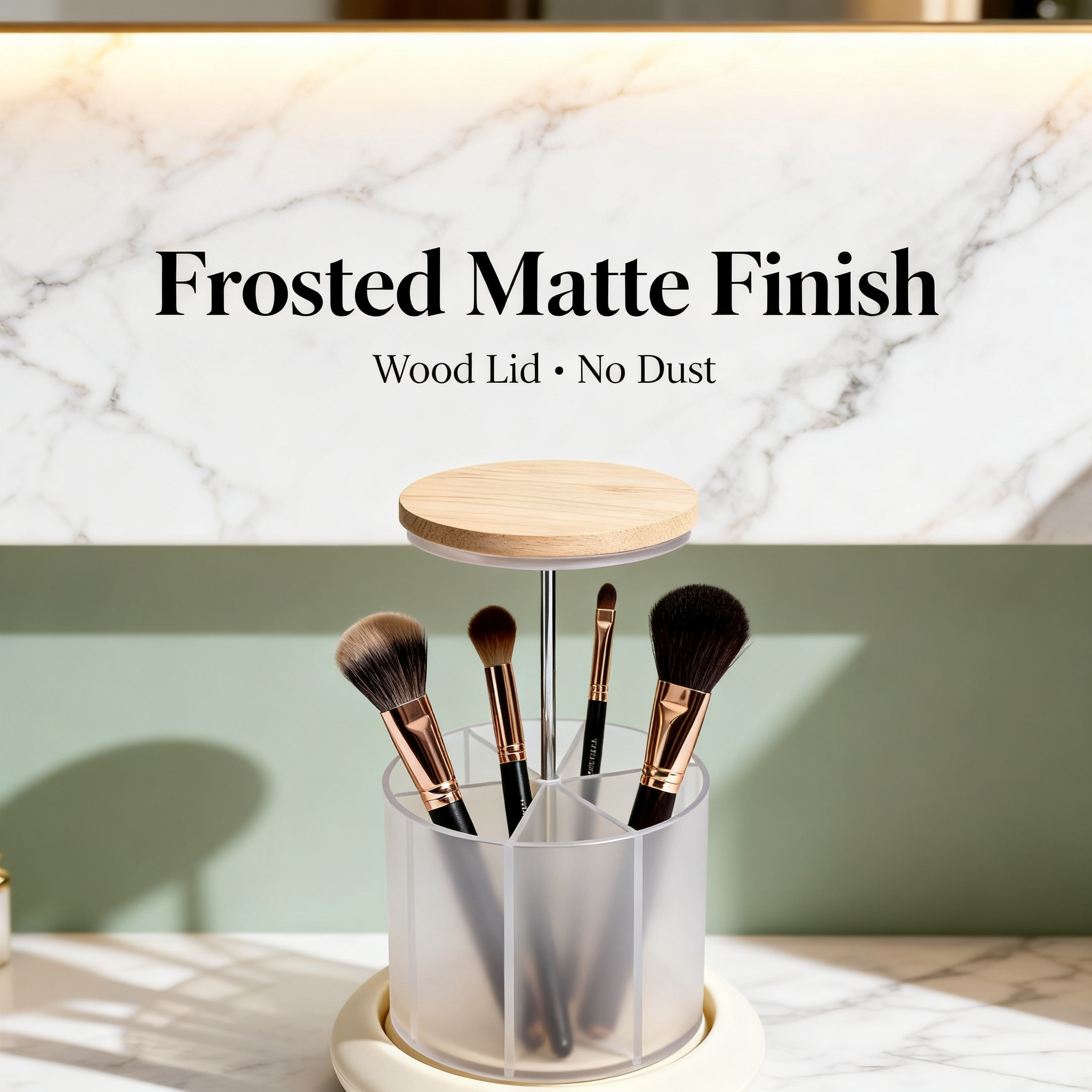 🪞 Rotating Makeup Brush Organizer