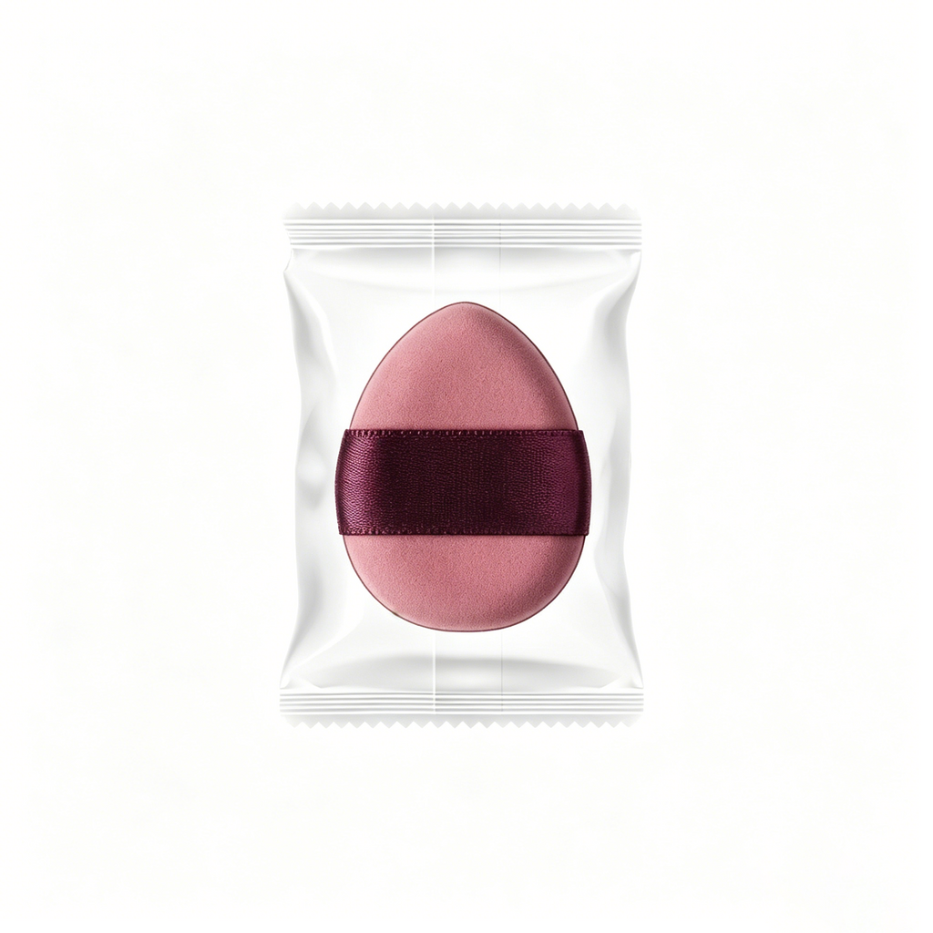 Cushion Puff with Egg-Shaped Ribbon – Individually Wrapped Set